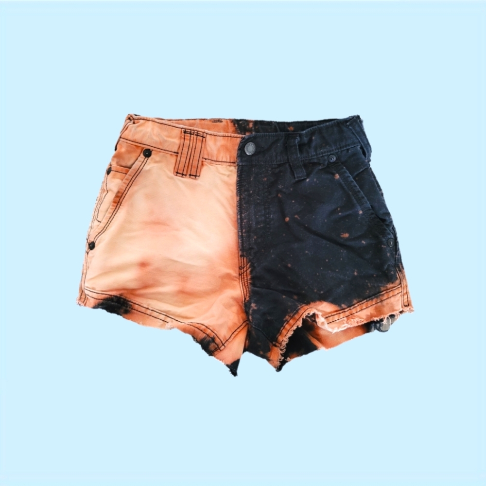Gap Girls'  Two-Toned Black | Bleach Wash Cutoff Shorts 7Y